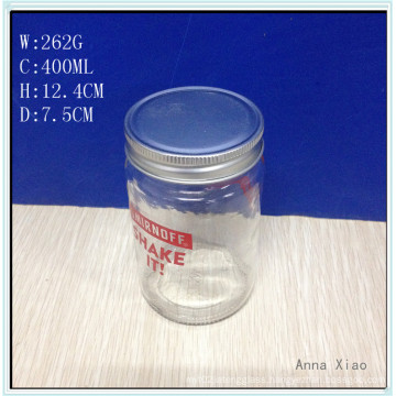 Glass Cylinder Jars 400ml with Screen Printing